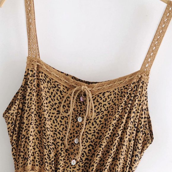 New Bohemian Saphari Leopard Maxi Summer Dress - Picture 7 of 10